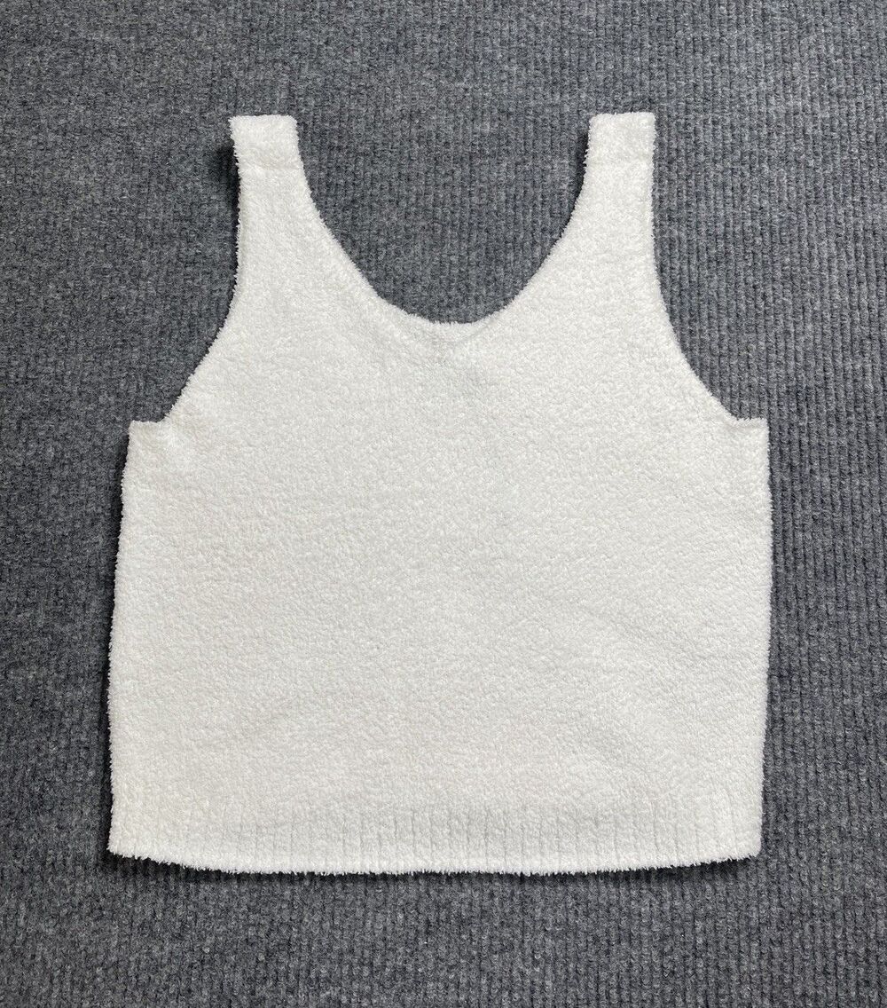 UGG Womens Size XL Dulcie Cozy Knit Tank Top Sleeveless V-Neck Cream White New